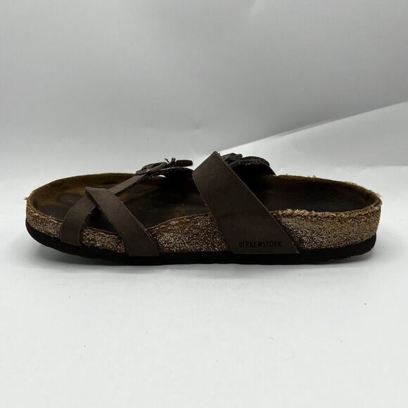 Birkenstock Sandals Womens 39/8 Mocha Mayari Toe Loop Strappy Slip On Flat - Picture 5 of 13